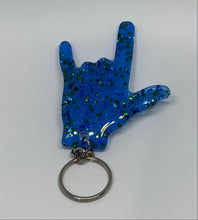 Load image into Gallery viewer, ily transparent blue with moon and stars glitter