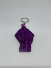 Load image into Gallery viewer, fist transparent purple with purple holographic purple stars